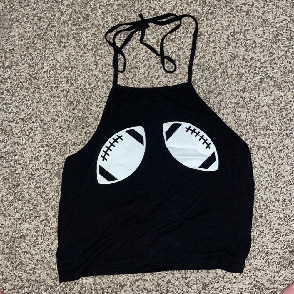 Football cropped halter top